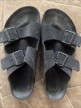 Birkenstock Arizona Charcoal Gray Tonal Suede Leather 40 R